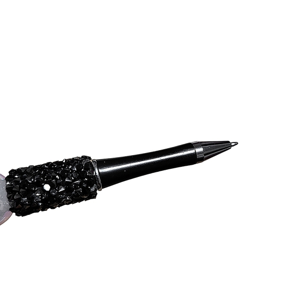 Fashion Fancy Bling Custom Beaded Ballpoint Twist Pen Focal Bead Pink - Picture 3 of 6